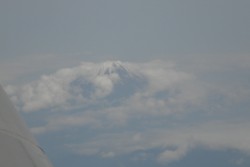 飛行機から見た富士山